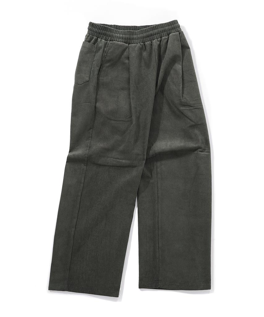 GAKKAI UNIONS One-Pleat Corduroy Pants Dust Olive