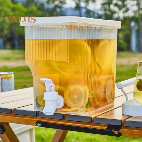 3.9L Water Dispenser with Faucet Leakproof Iced Tea Pitcher for Fridge BPA-Free Juice Container for Summer Drinks