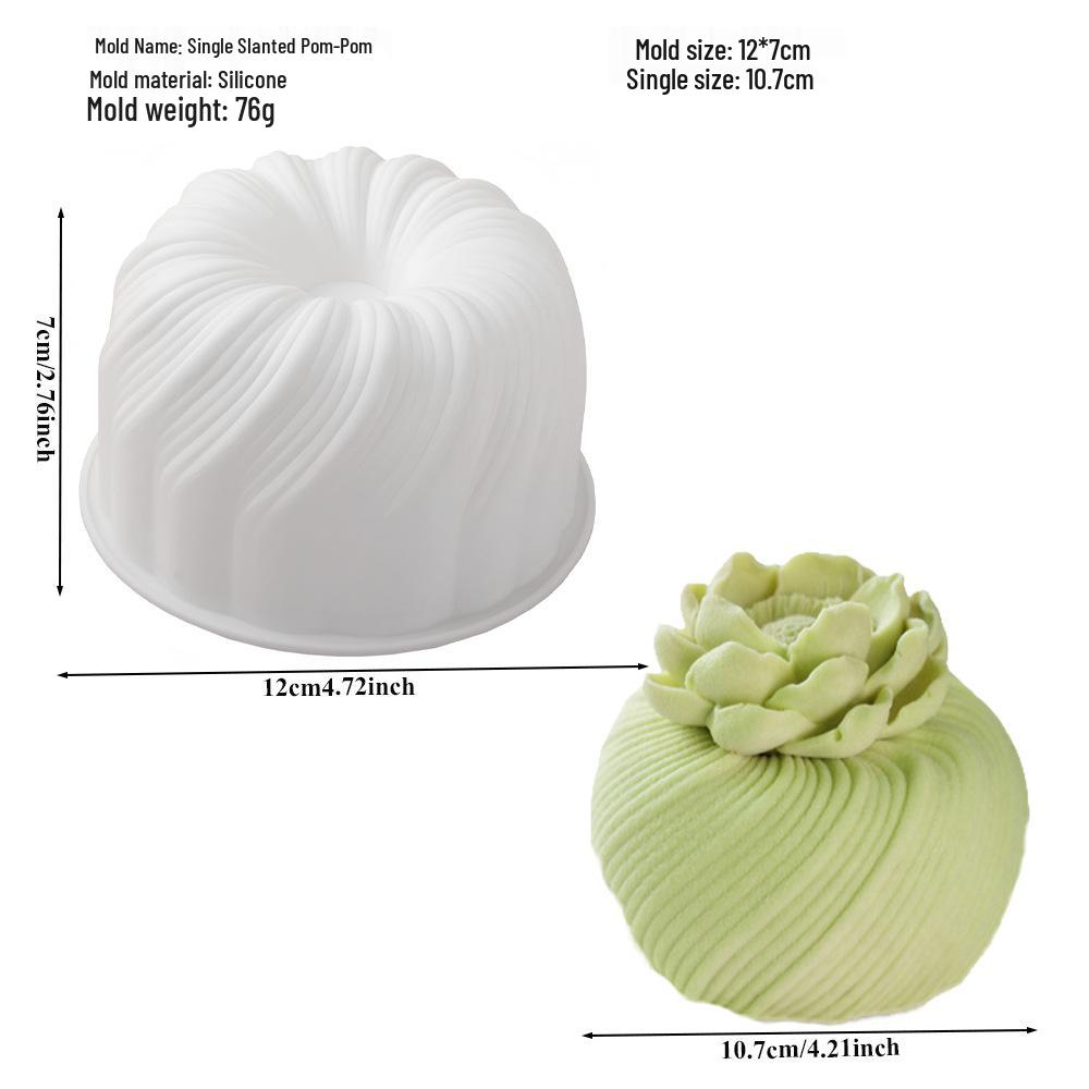 6-Cavity Flower & Heart Silicone Mousse Mold for Chocolate and Cakes