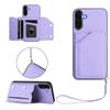 For Samsung Galaxy A36 5G Case Card Holder Kickstand Skin-Touch Phone Cover with Wrist Strap