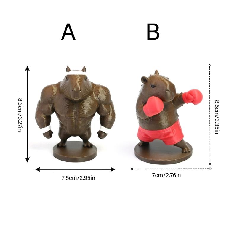 Фигурки Капибар Статуэтки Забавная Фигурка Животного с Подставкой для Полки или Комнаты в Общежитии, Дизайн с Одной Фигуркой для Украшения Дома
