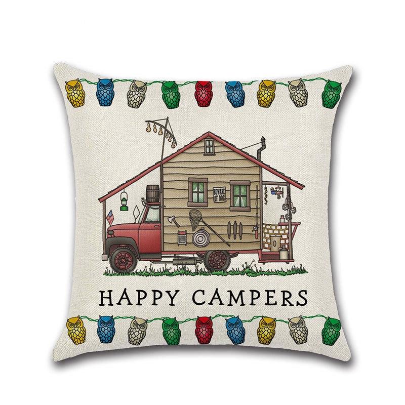 Декоративная наволочка на подушку-плед для дивана Happy Campers, идеально подходящая для домашнего декора