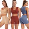 Underwear Set Yoga Clothing Suit Female Fitness Running Anti-shock Gathered Sports Underwear Sexy Deep U Undershirt Without Steel Ring Bra