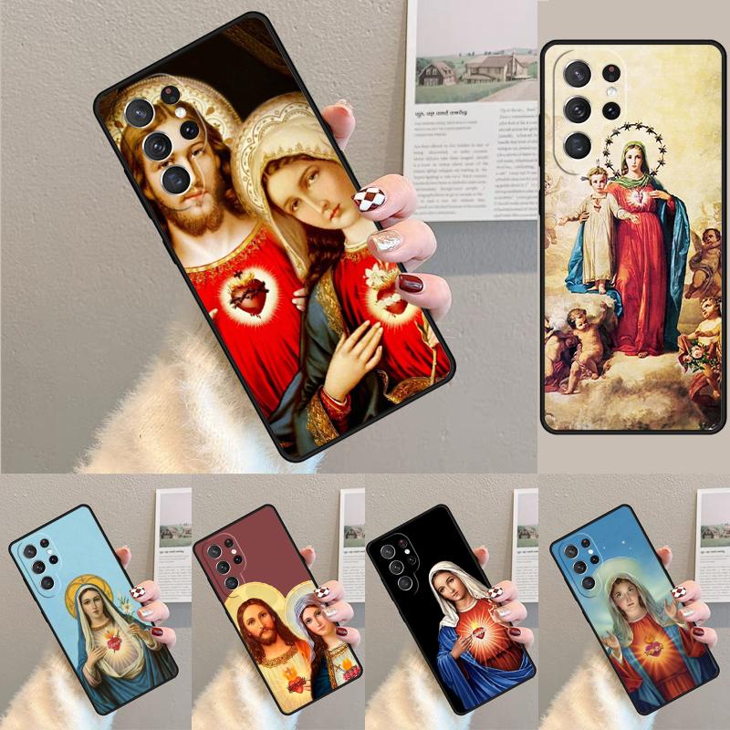 Virgin Mary And Jesus Heart TPU Phone Case For Samsung Galaxy note 10 pro S26 S25 S24 S23 S22 Ultra Plus S21 FE S20 Cover