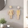 1 Pair Solid Wood Bathroom Sign Men's and Women's WC Door Sign Restroom Sign  Toilet Door Decoration