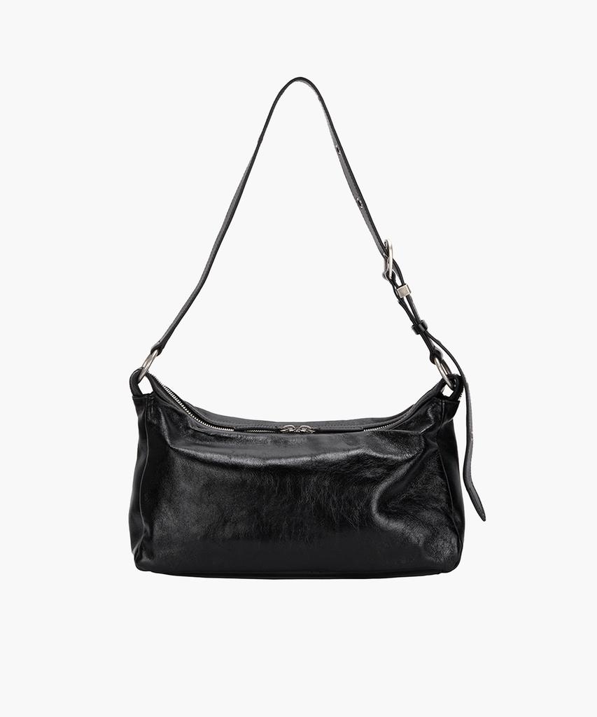 Margesherwood Outpocket Hobo_Black Glossy Plain