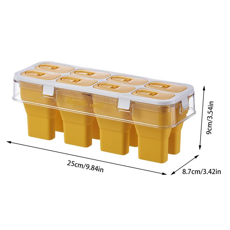 Силиконовые формы для мороженого, многоразовые, 8 ячеек, форма для эскимо, форма для мороженого, легко извлекаемые формы для мороженого для домашних угощений