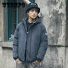 Мужской пуховик, зимняя толстая теплая куртка на хлопковой подкладке, пальто с капюшоном, пальто на молнии и пуговицах, мужское пуховое пальто