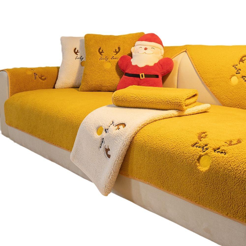 Рождественский Нескользящий Чехол-Протектор для Дивана Шезлонг Всесезонный Универсальный Эластичный Угловой Чехол-Полотенце для Подушки Дивана 1/2/3/4-местный