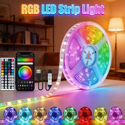 RGB Светодиодная Лента 5050 Bluetooth Приложение ИК Пульт ДУ USB 1м 2м 3м 4м 5м 7.5м 10м 15м 20м Праздничная Декорация Подсветка Для Дома