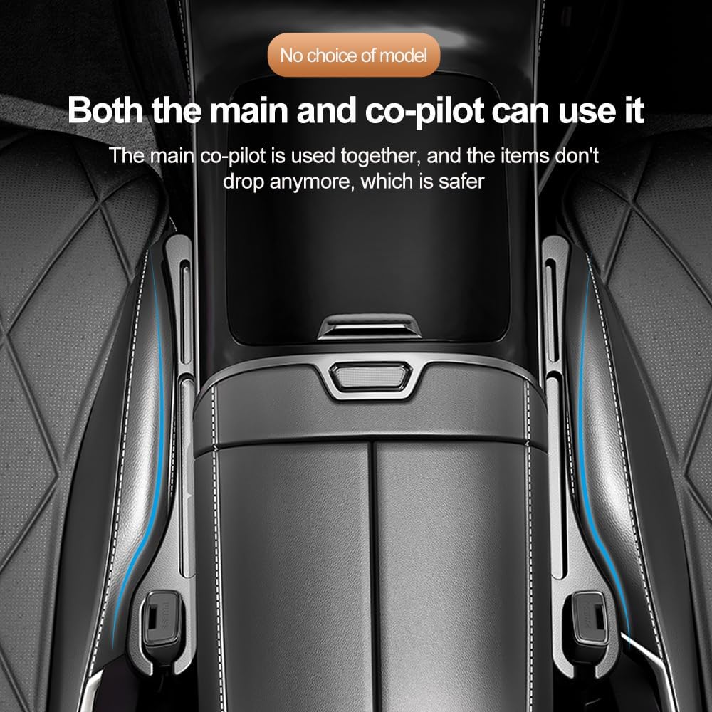 2PCS Car Seat Gap Filler With Phone Holder,[New Upgrade] Multi-Function Car Side Seat Gap Filler For Prevent Items Falling,Universal Car Seat