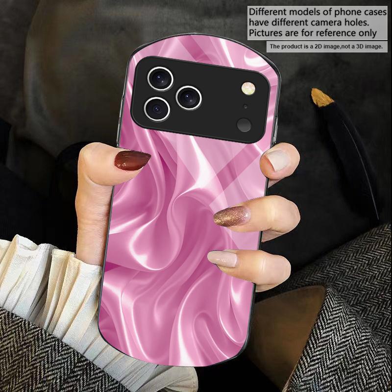 Золотой шелк волн Для iPhone 17 Air 16 15 14 Pro 13 Plus 12 mini 11 Pro Max XR X 7 8 Эллиптический закаленный стеклянный чехол для телефона