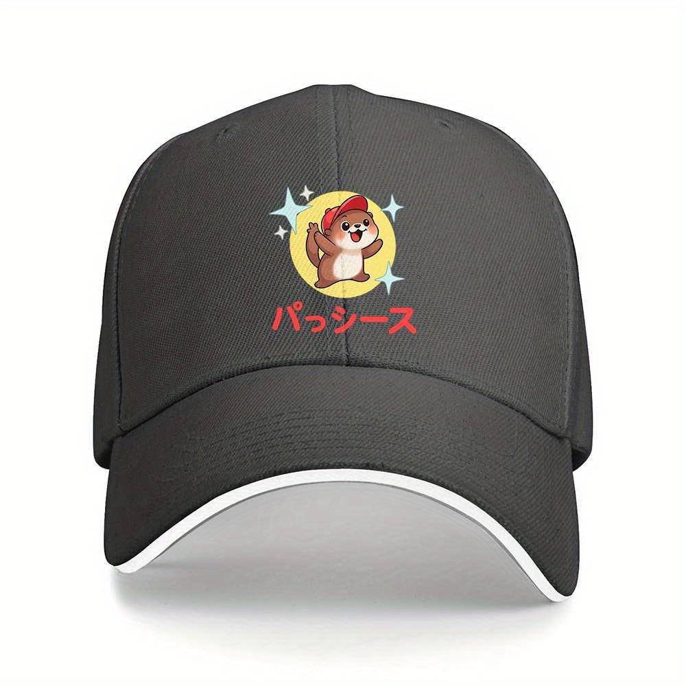 Cute Otter in Red Cap Baseball Cap Adjustable Polyester Casual Print Summer Sports Cap