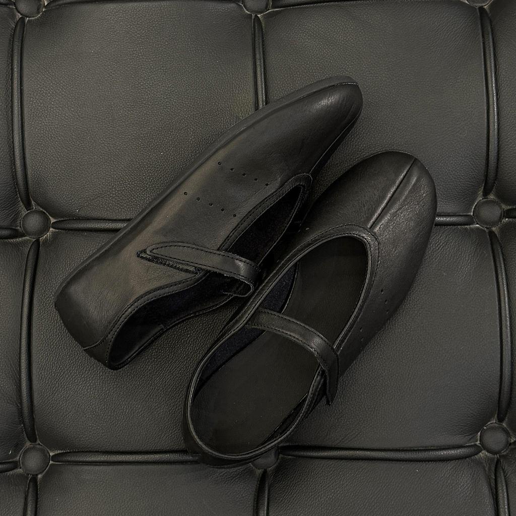 Версия из коровьей кожи~ Балетки на плоской подошве в стиле Мэри Джейн на липучке, женские туфли с неглубоким вырезом на мягкой подошве для работы и повседневной носки