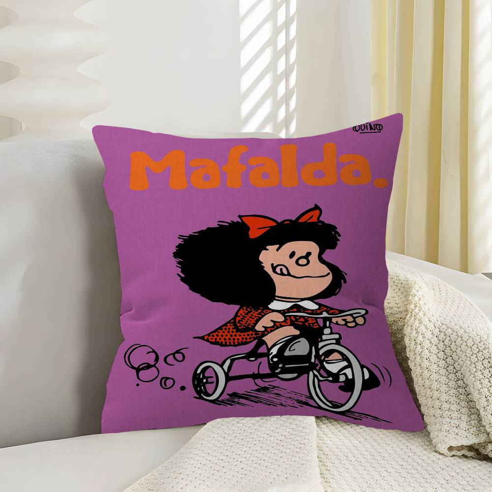 Cartoon M-Mafalda Maple Design Cushion Cover Happy Autumn Harvest decor Holiday Decorati Pillow Cover