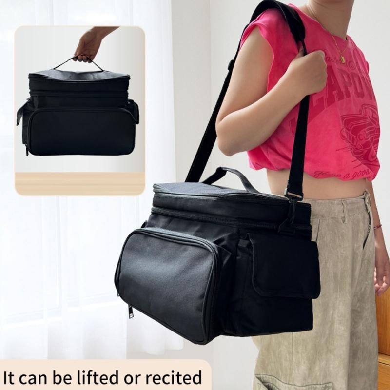 Двухслойный ящик для хранения швейных принадлежностей, водонепроницаемый, износостойкий тканевый органайзер для рукоделия с плечевыми ремнями