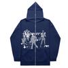 Y2K Zip Up Hoodie Vintage Hip Hop Cardigan Sweatshirt Women Streetwear
