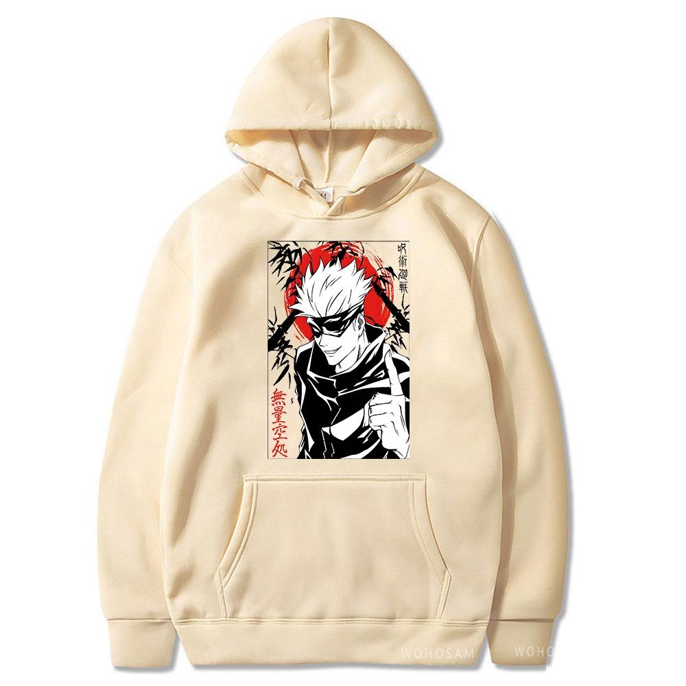 Японское Аниме Jujutsu Kaisen Модные Графические Худи Винтажные Оверсайз Худи с Капюшоном и Длинными Рукавами Мужская Женская Одежда
