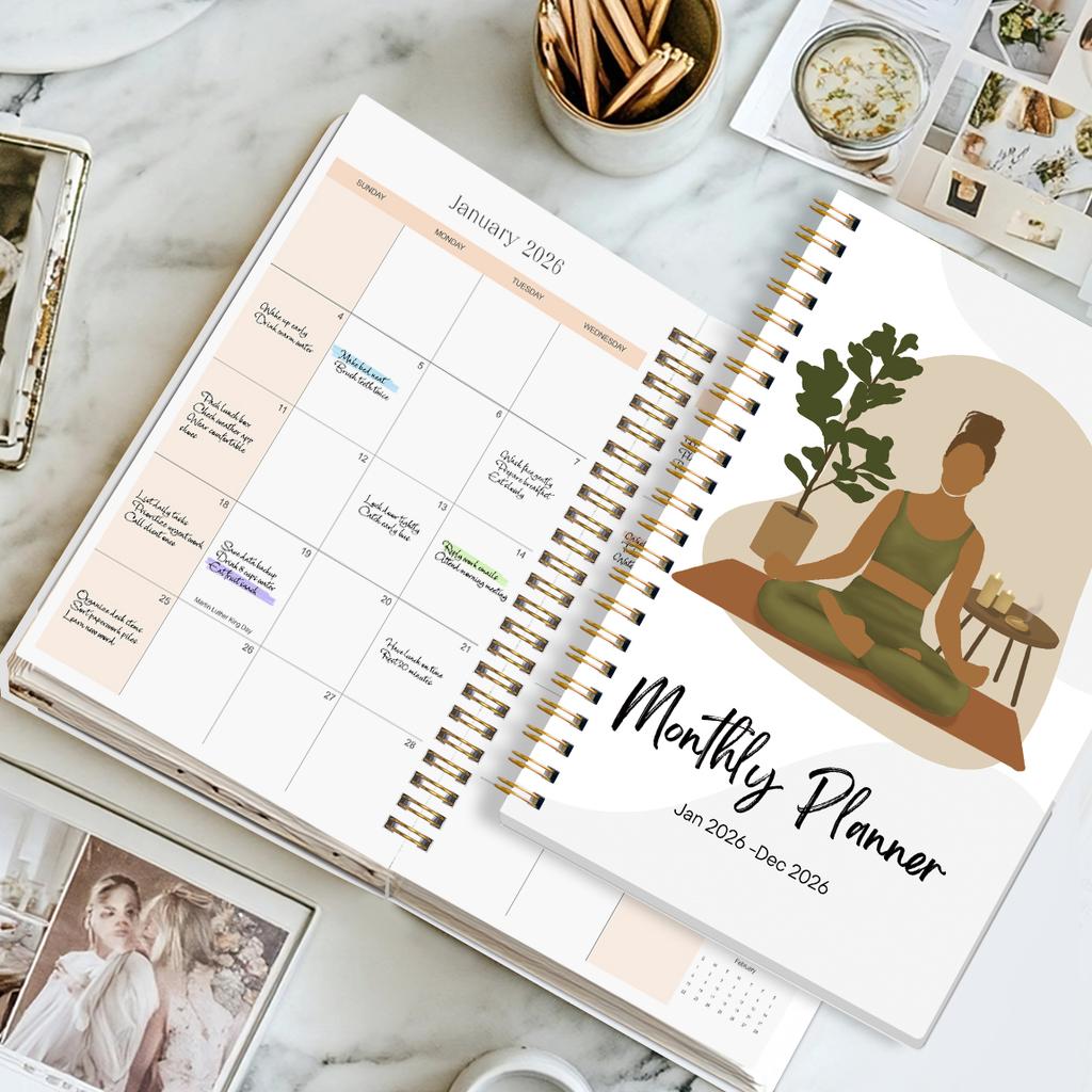 2026 A5 Monthly Planner,Modern Cover,Academic Agenda with Notes&To Do List,Perfect for Productivity,Time Managemen,Great Gift