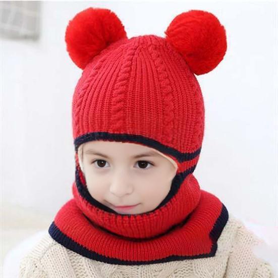 Детская шапка осень-зима, вязаная, толстая, теплая, мягкая, с меховым шариком, декоративная, высокая эластичность, полная защита, устойчивая к холоду, унисекс, зимняя шапка, головной убор