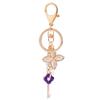 Trendy Alloy Lobster Keychain Key Ring Handbang Accessory with Rhinestone Decoration(Purple)
