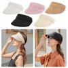 Outdoor Roll-up Adjustable Sun Visor Hat UV Protective Women Wide Brim Hat Straw Foldable Cap