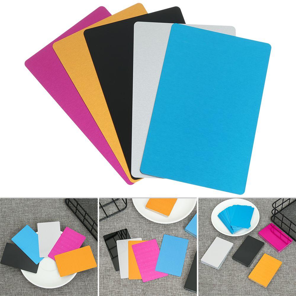 50 Pcs/Set Smooth Laser Engraving Aluminum Business Card Name Cards Blank Metal Carte