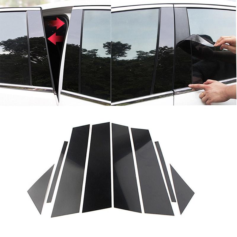 8 шт. глянцевые черные наклейки на стойки автомобиля, пригодные для Mazda 3 Axela 2019-2023