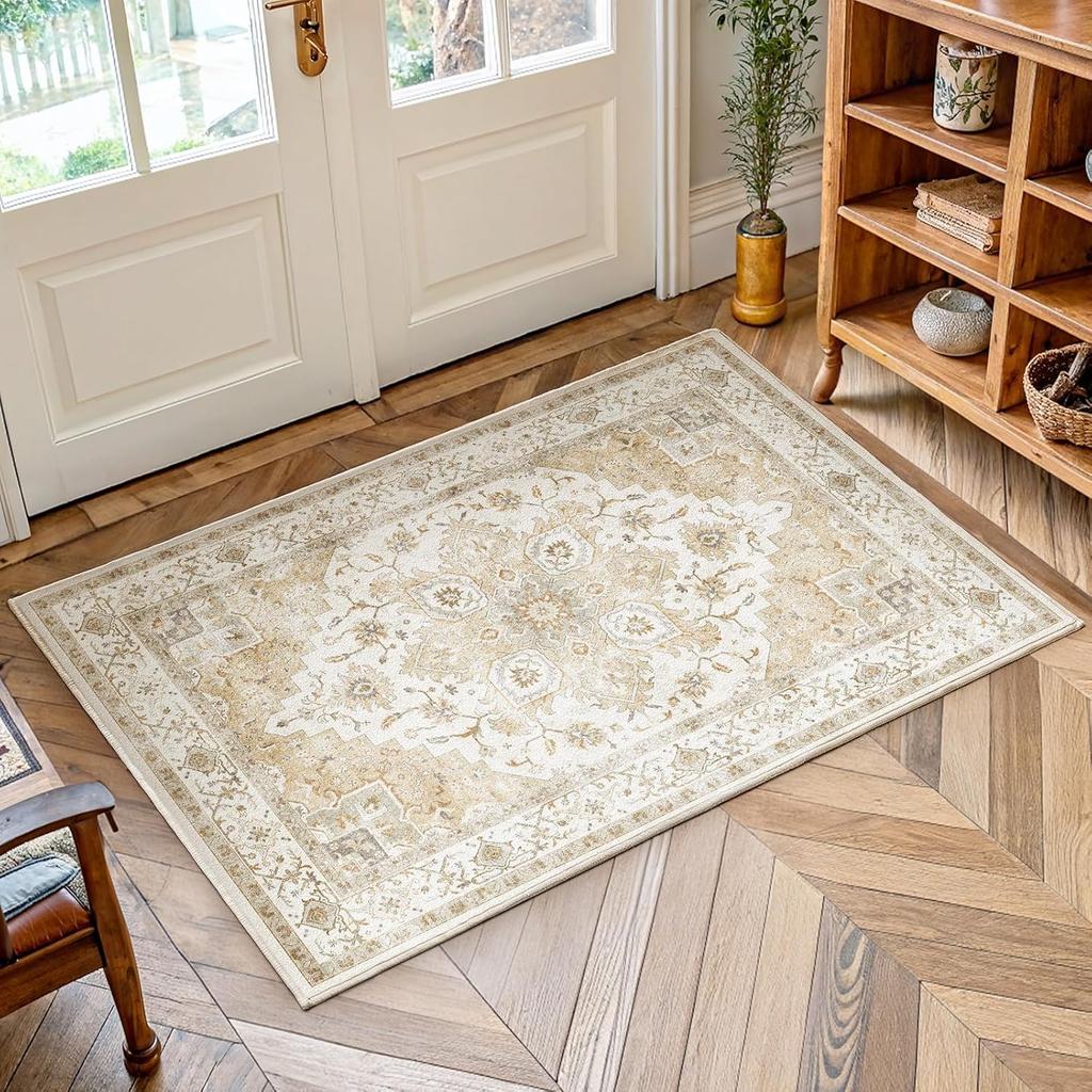 Ковер в богемном стиле с ретро-принтом, противоскользящий коврик для пола, элегантный художественный придверный коврик, подходит для диванов, прихожих, спален