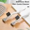 Hair Comb Cleaner Stainless Steel Comfortable Grip Rust-resistant Eco-friendly Smooth Comb Cleaning Tool