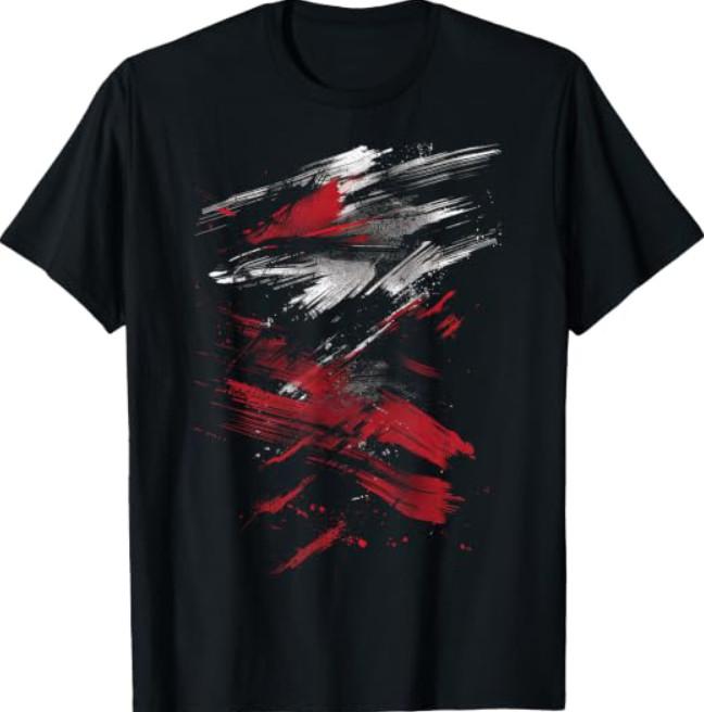 Red and Black Dynamic Splatter Graphic T-Shirt