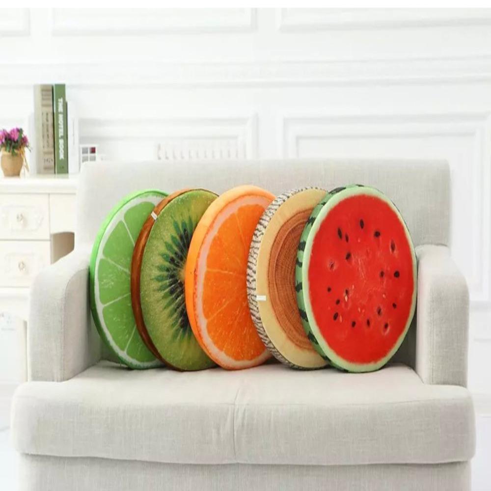 Fruit Slice Print Seat Cushion Simulation Throw Pillow Creative Fruit Pillow  Bedroom Use