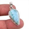 Natural Republic Larimar Gemstone Handmade 925 Solid Silver Pendant 1.50" Q8f80