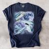 Hammerhead Shark Full Moon Ocean T-Shirt, Retro Sea Animal Top