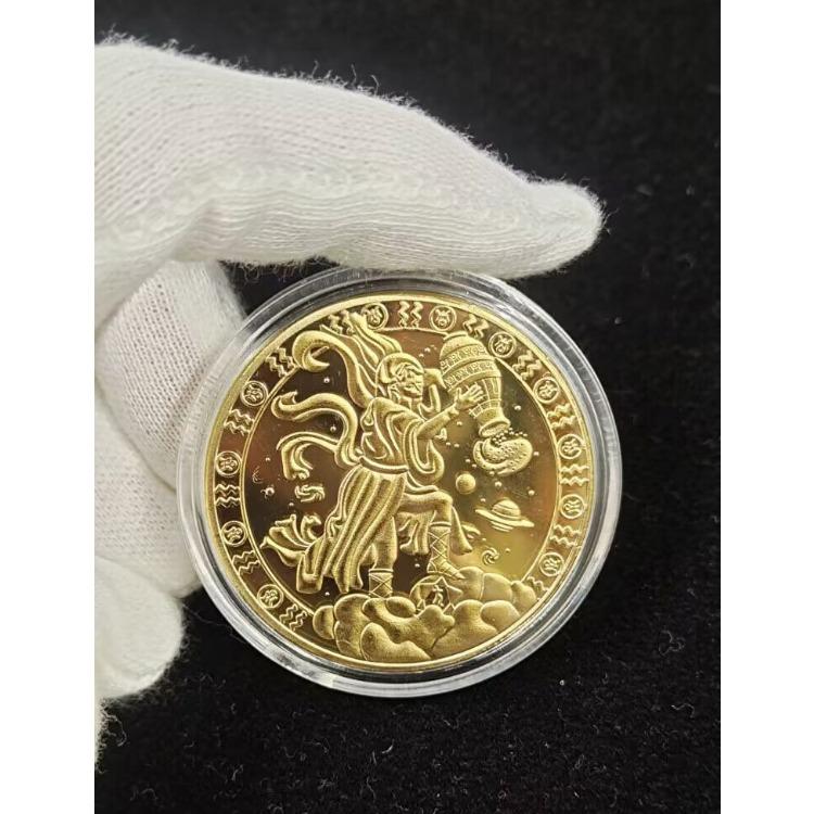 Двенадцать памятных медалей «Созвездие» Золотые монеты «Зубная фея» 12 поделок по знаку зодиака Европейские и американские монеты Монеты «Созвездие счастливого стража»