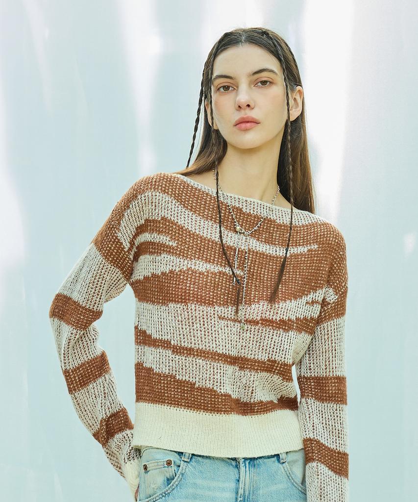 LARTIGENT L9 Zebra Color Knit(Brown)