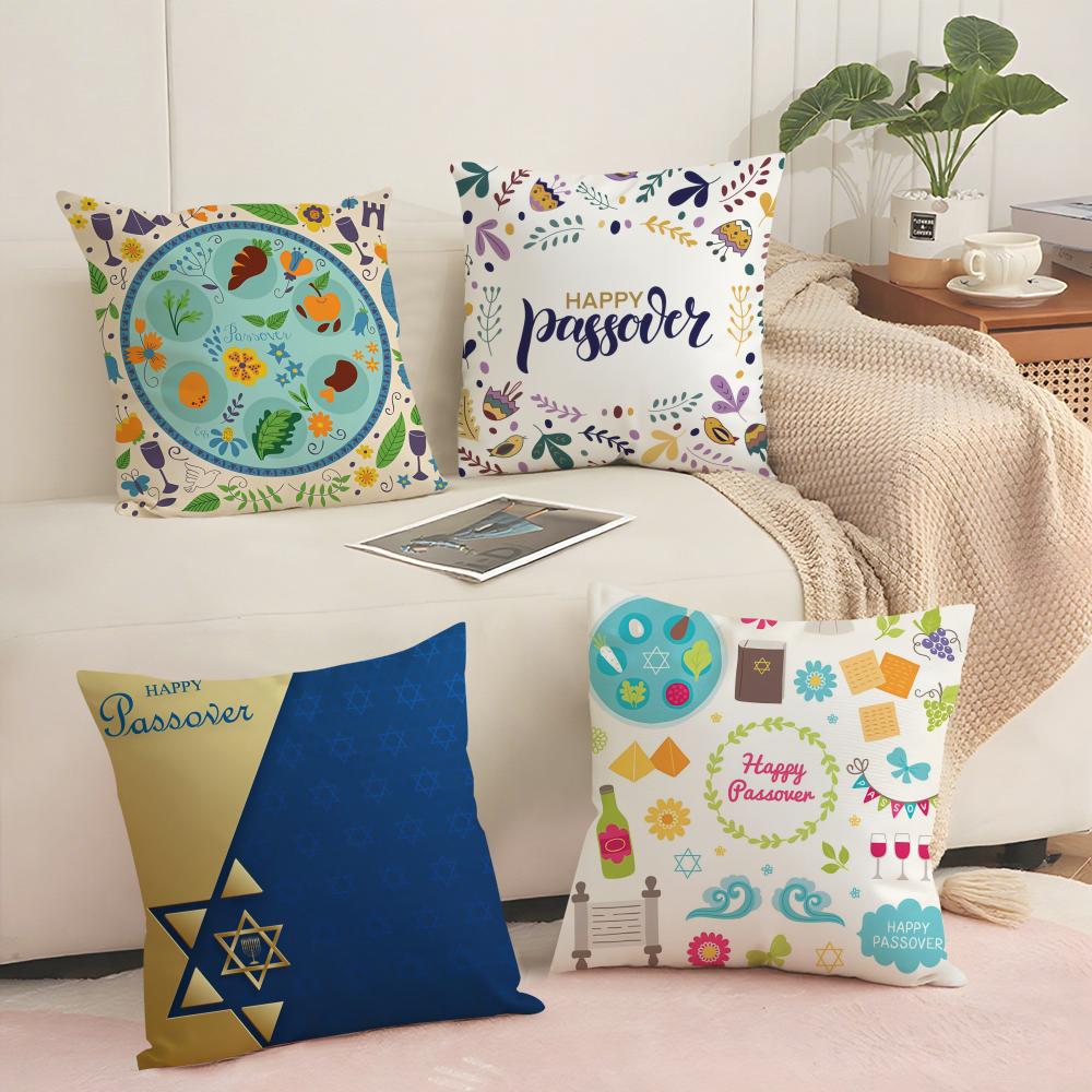 Passover Cushion Cover Soft Short Plush Pillow Cover Smooth Cozy Texture Aesthetic Cushion Case Home Decor