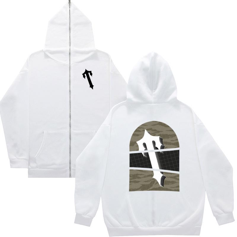 American revenge fleece sweater men's and women's high street hoodies Trapstar zip-up cardigan jacket autumn and winter