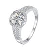 D Color 1ct Moissanite Ring S925 Sterling Silver Women's Ring Round Bag V Carat Ring Engagement Diamond Ring Wedding Ring Gift for Girlfriend