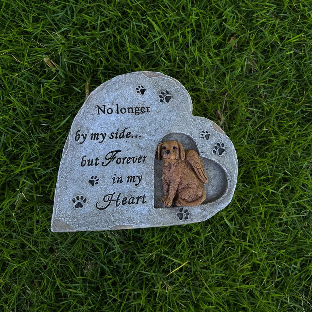 Yousheng Dog Memorial Stone Смола Надгробие для щенков Садовый надгробный камень для домашних животных Открытый мемориальный камень Подарок для владельцев собак в память о потере питомца
