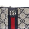 Gucci Ophidia GG Supreme Canvas Pouch Beige Navy Blue Leather Trim Green Red Web Silver GG Hardware Key Holder for Women Daily Use 671722-96IWN-4076