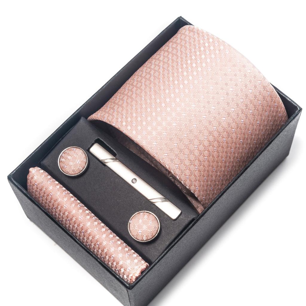 Галстук мужской деловой подарочный набор из шести предметов в полоску сетчатый цвет ручной работы 8 см с подарочной упаковкой