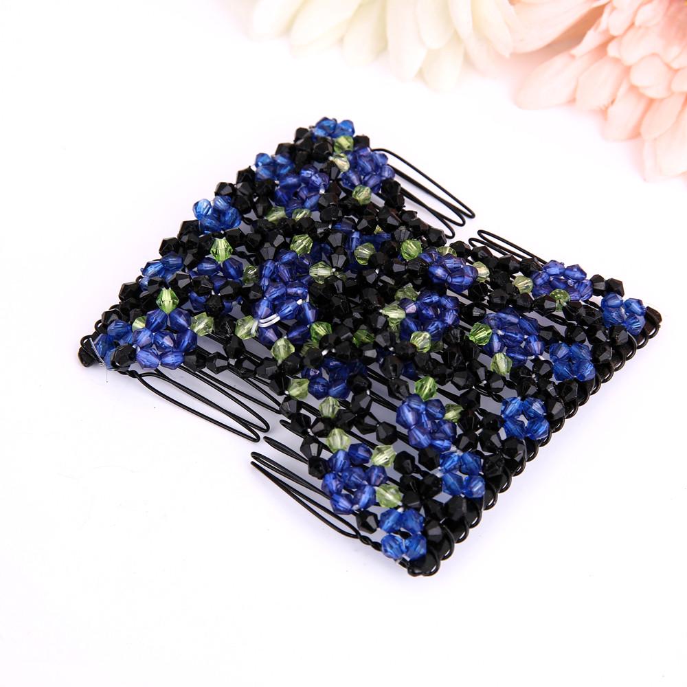 Модные женские волшебные бусины, эластичность, двойной зажим для волос, эластичный аксессуар