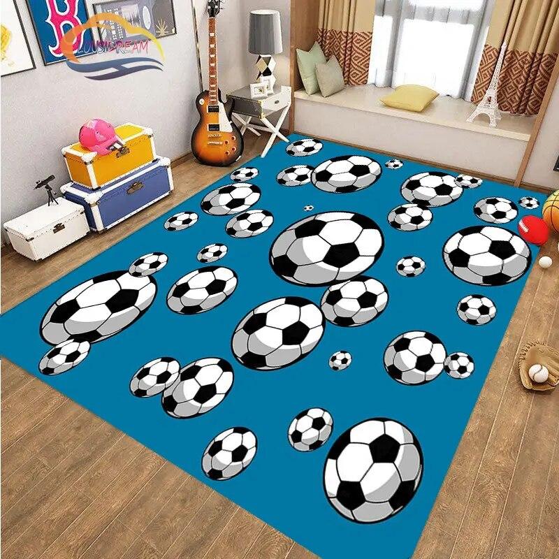 Football Pictures Rug Cartoon Football Living Room Decoration S Bed Non-slip Carpet Home Entrance Door Mat Kids