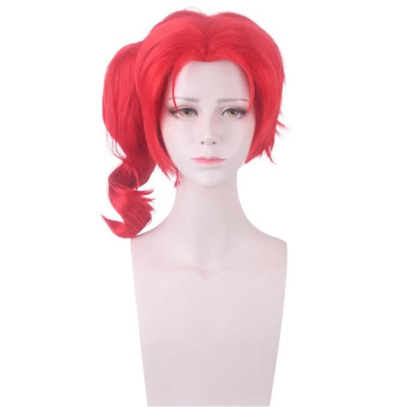 Men 35CM JOJO's Bizarre Adventure Kakyoin Noriaki Ponytail Wig Cosplay Costume Heat Resistant Synthetic Hair Party Role Play Wig
