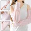 2PCS/Pair Soft Loose Ice Silk Sleeves Long Length UV Protection Sleeves  Summer