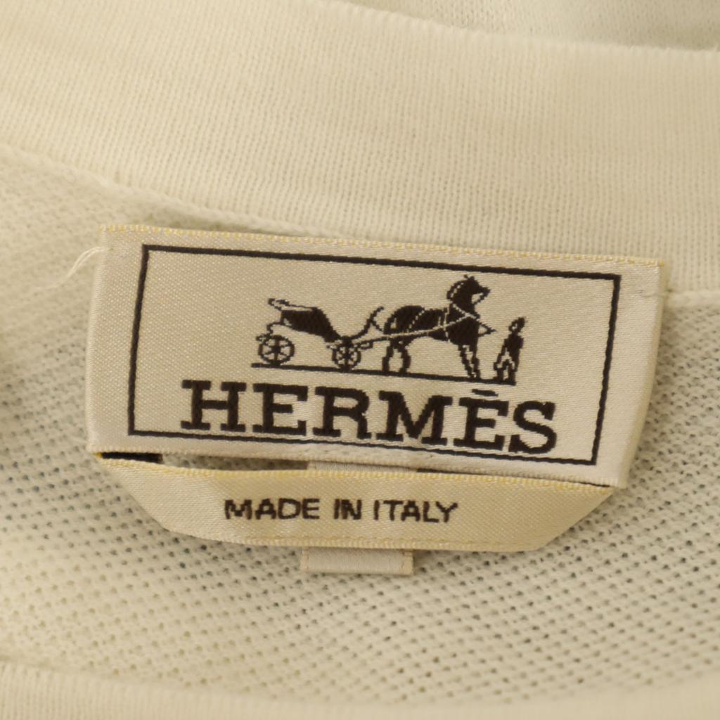 HERMES Made in Italy Cashmere Blend Short sleeve T-shirt L Ivory Men's Used