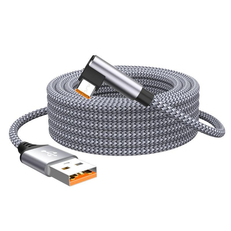 Кабель USB C 6A, угловой, Type C, 120 Вт, для быстрой зарядки, 3 м, 5 м, удлинительный кабель для телефона для Samsung Huawei Xiaomi Oppo Vivo, VR-камеры