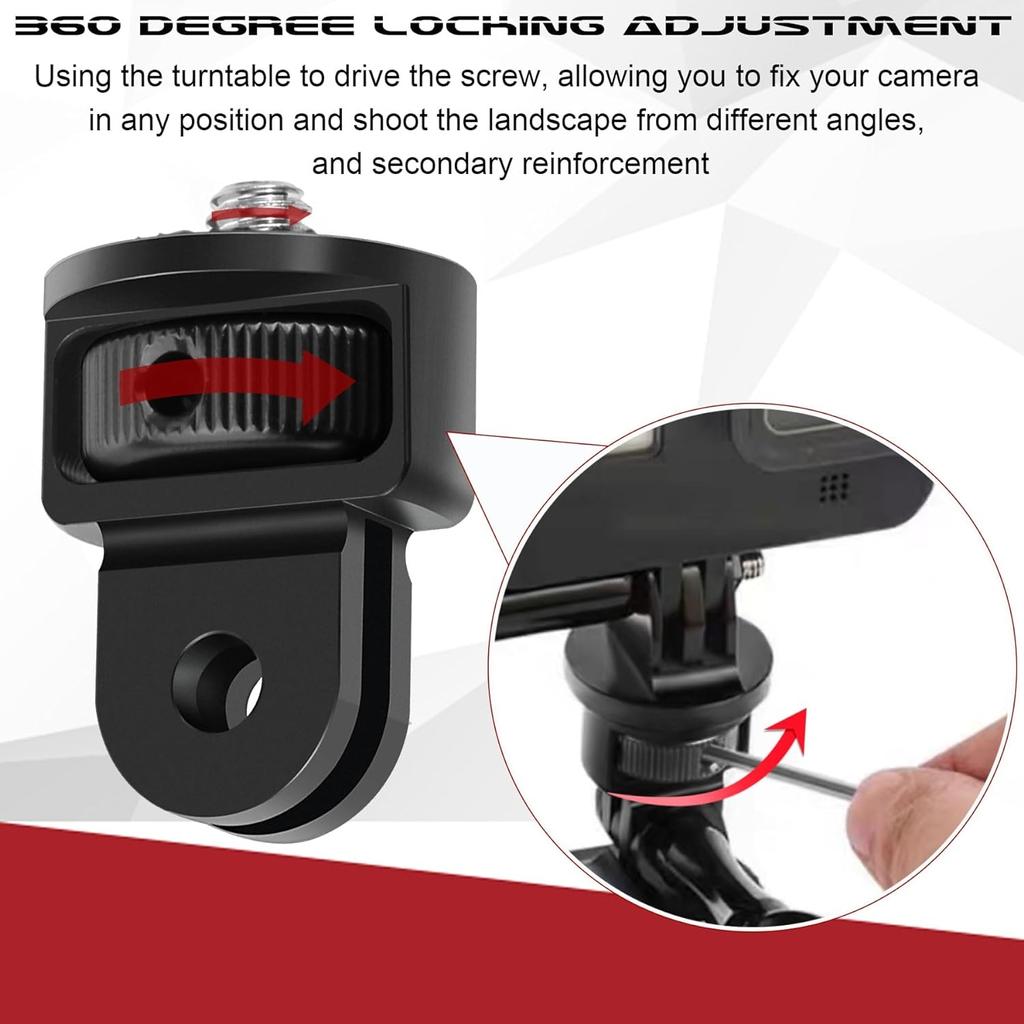 Адаптер для штатива с винтом 1/4 дюйма, вращающийся на 360 градусов, для Go Pro Hero 12 11 10 9 8, аксессуары для камер Insta-360 One X4 X3 X2