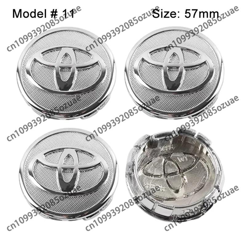 4Pcs 56mm 60mm 62mm 57mm Car Wheel Center Hub Cap Stickers Accessory For Toyota Rav4 Yaris Avensis Corolla Camry crown Rim Cover
